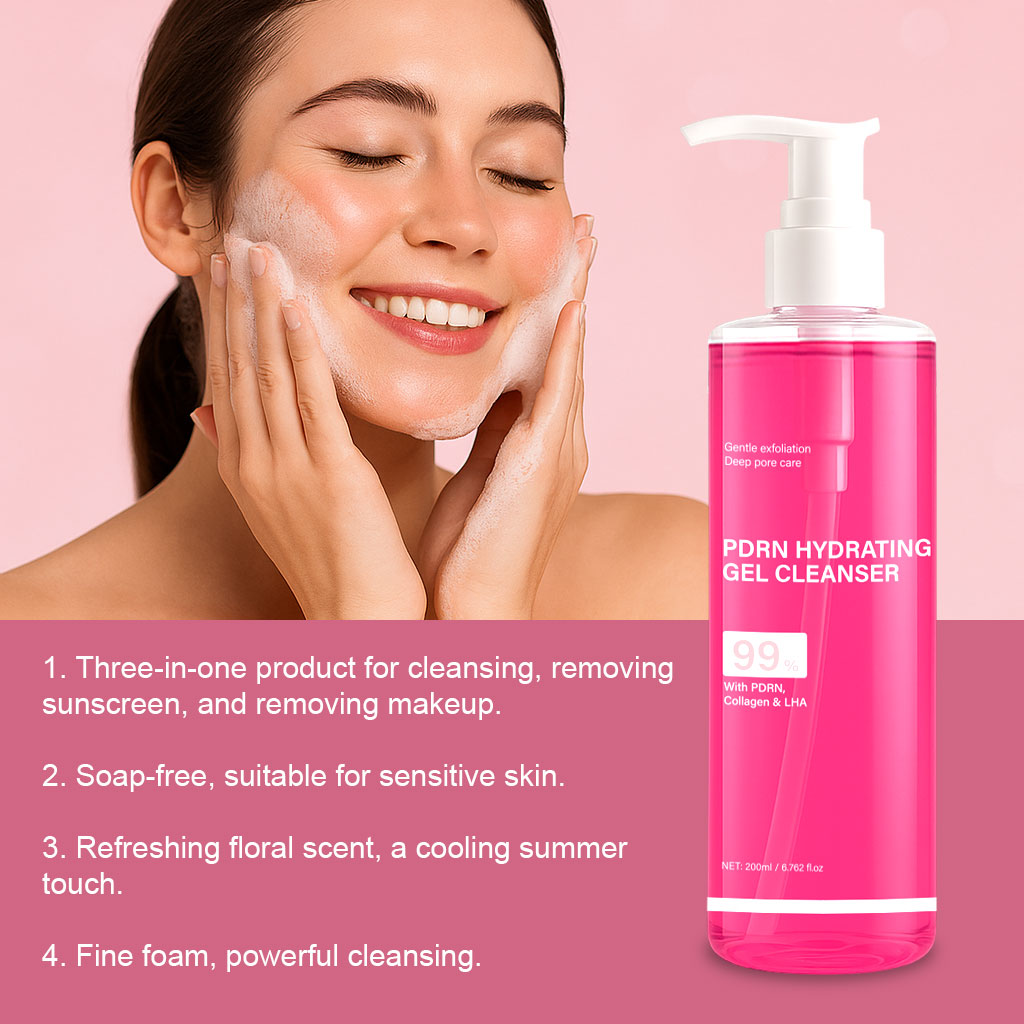 Salicylic Acid Cleanser - PDRN Hydrating Gel Cleanser, Salmon Pink