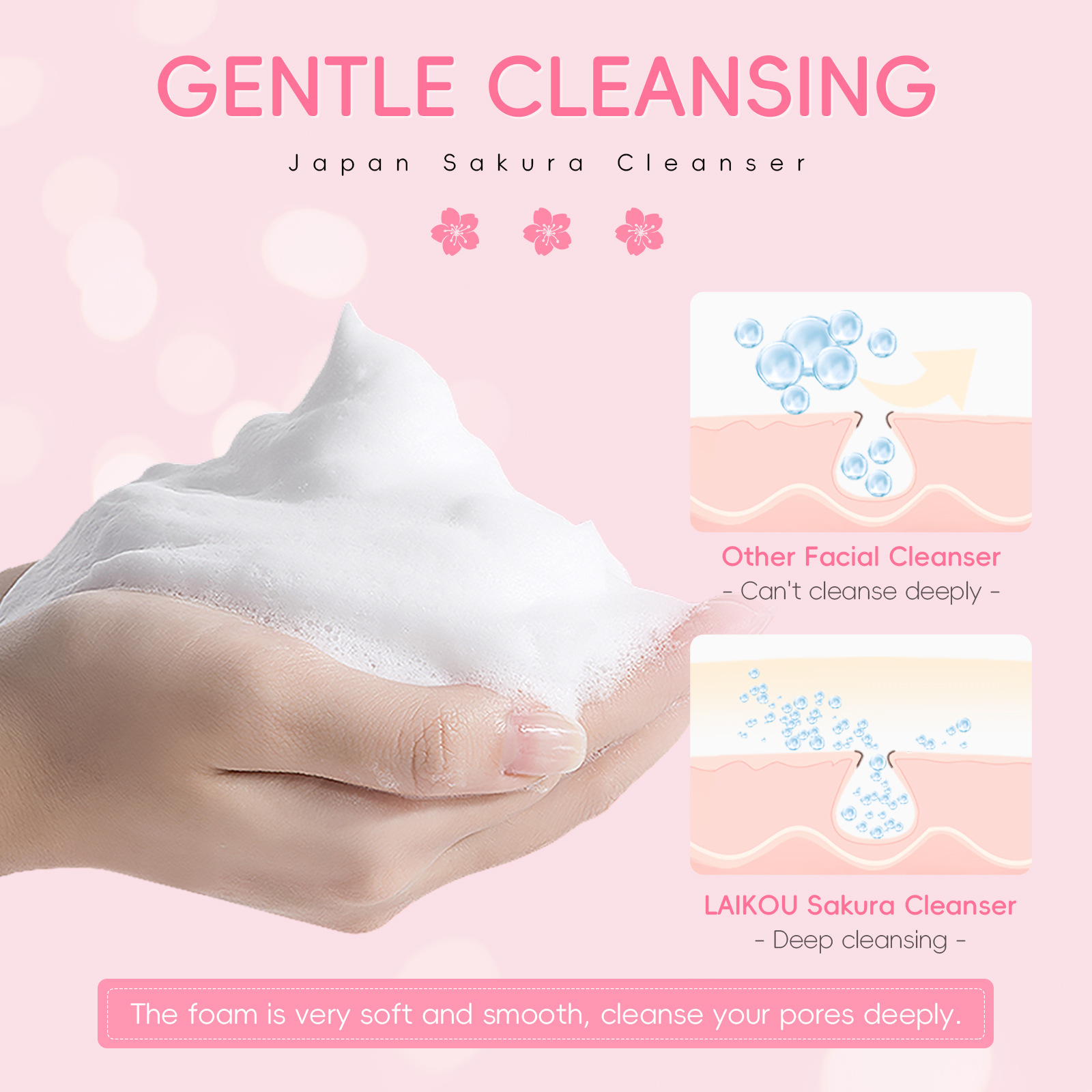 LAIKOU Sakura Cleanser Gentle  - огляд і ціна Salicylic Acid Cleanser