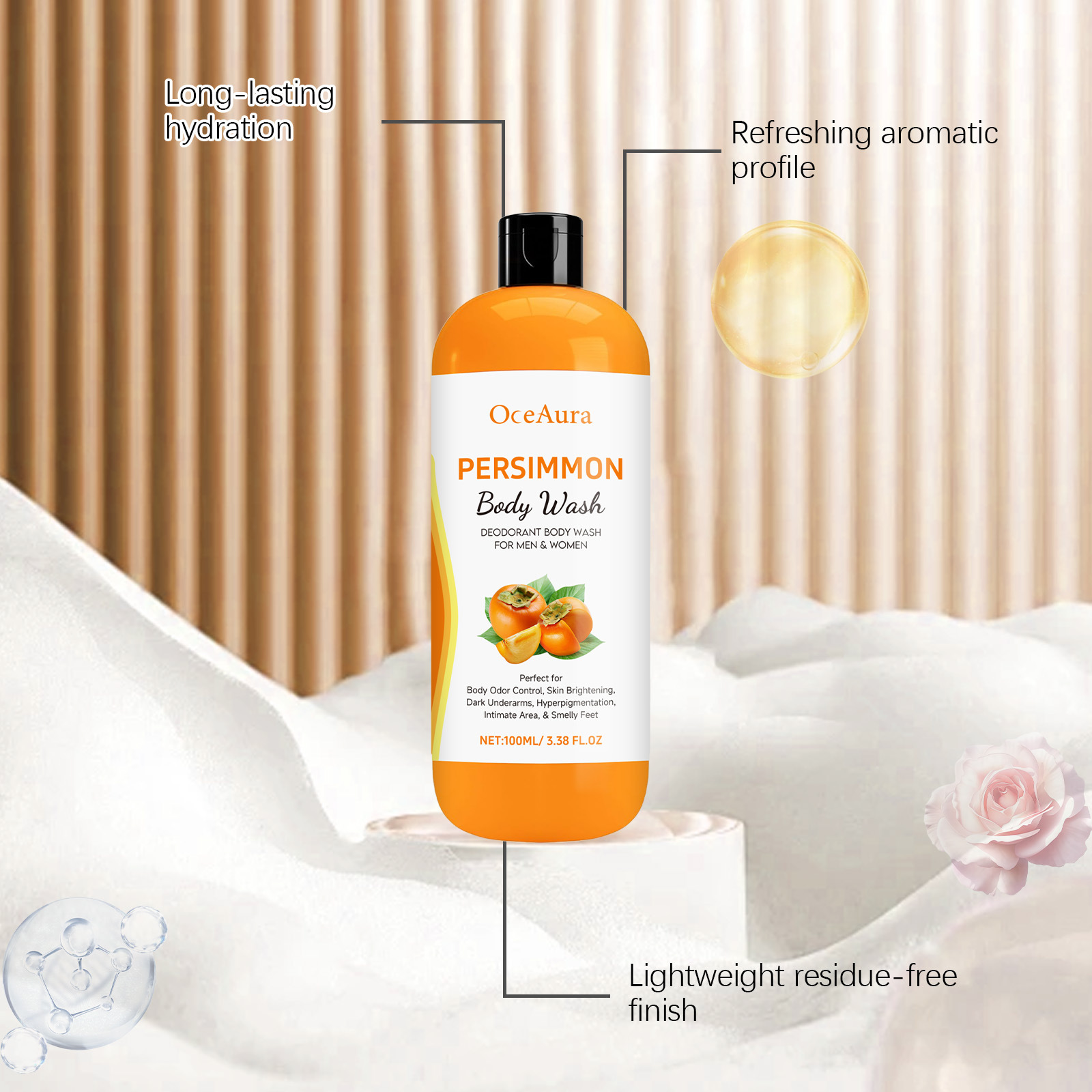 Persimmon Body Wash Remove Dir - огляд і ціна Aha Bha Exfoliant