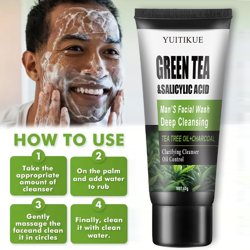 YUITIKUE Men's Facial Wash 60g - огляд і ціна Salicylic Acid Cleanser
