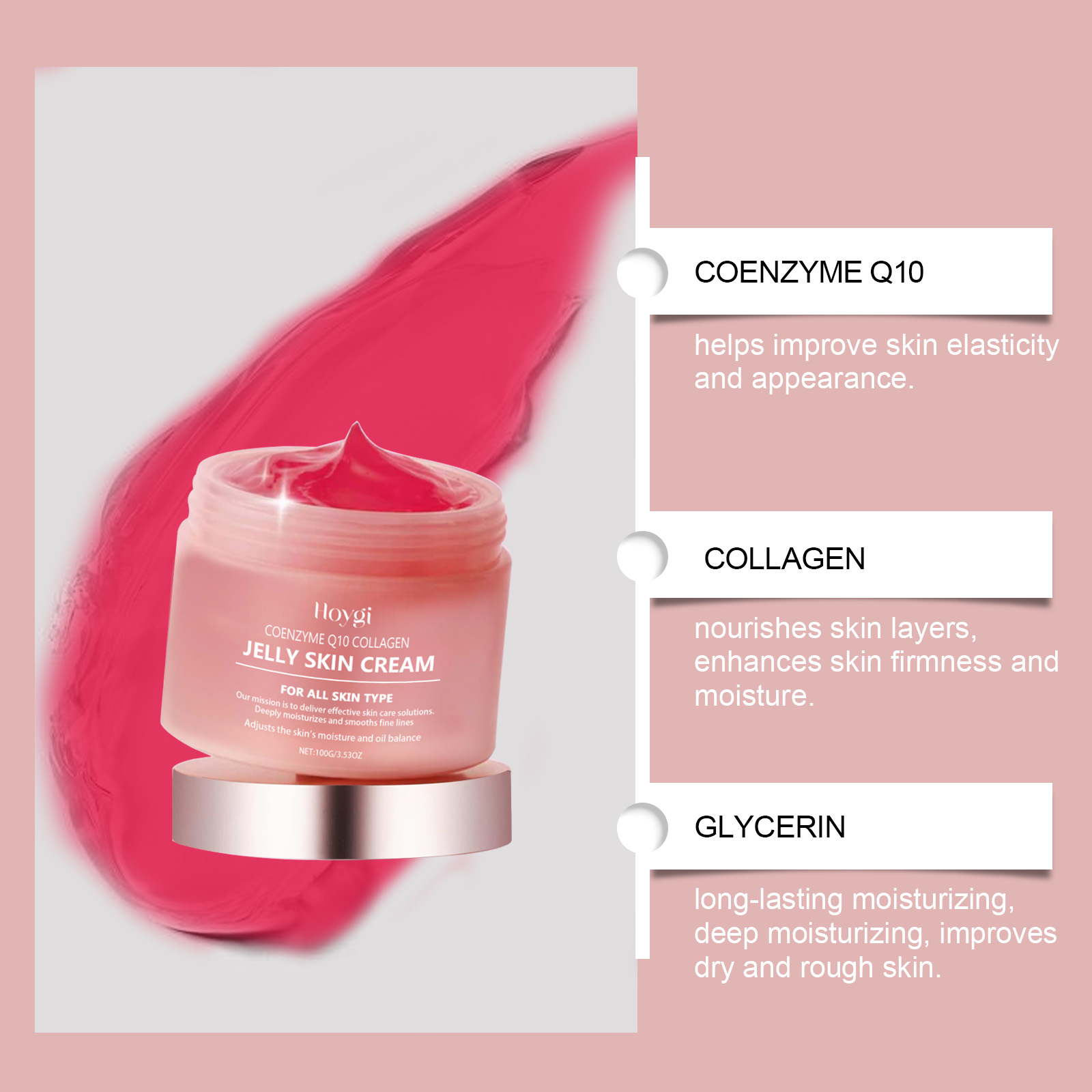 HOYGI Collagen Jelly Face Crea - огляд і ціна Coenzyme Q10 Cream