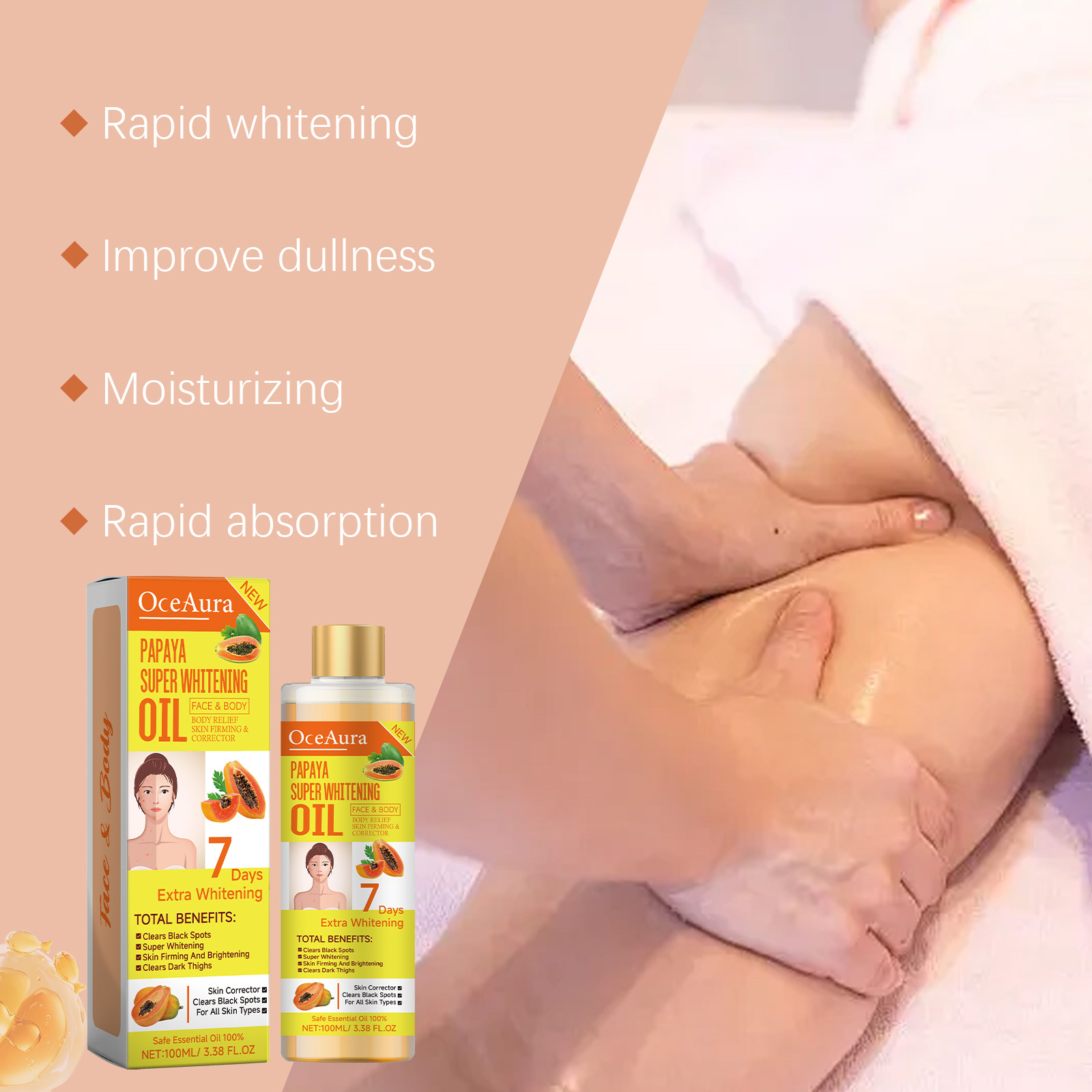 Papaya Whitening Body Oil Nour - огляд і ціна Aha Bha Exfoliant
